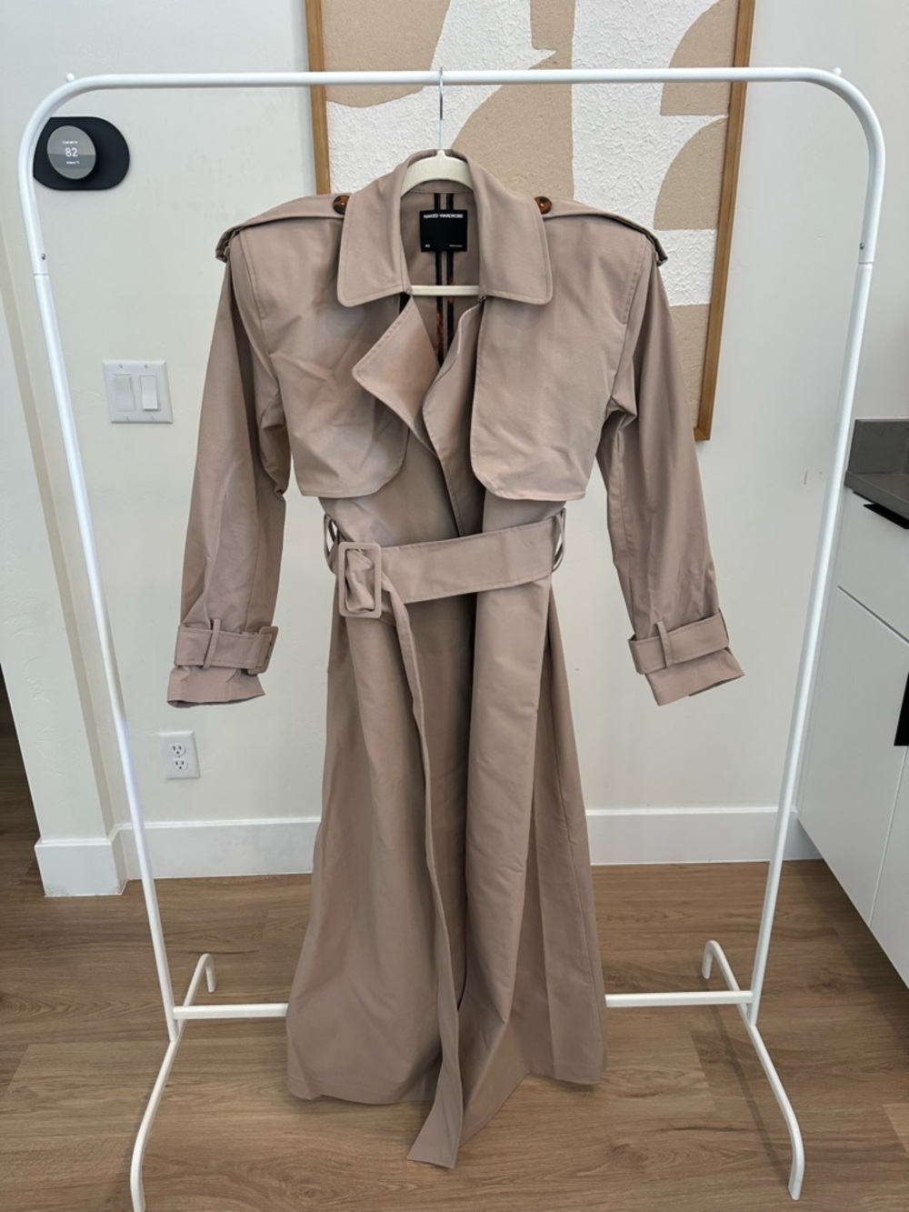 Oversized Beige Trench Coat with Belt - Picture 1 of 3